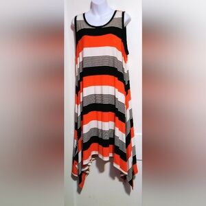 🛍️ BUNDLE ONLY🛍️Lane Bryant Striped High Low Dress in Black, White, and Red